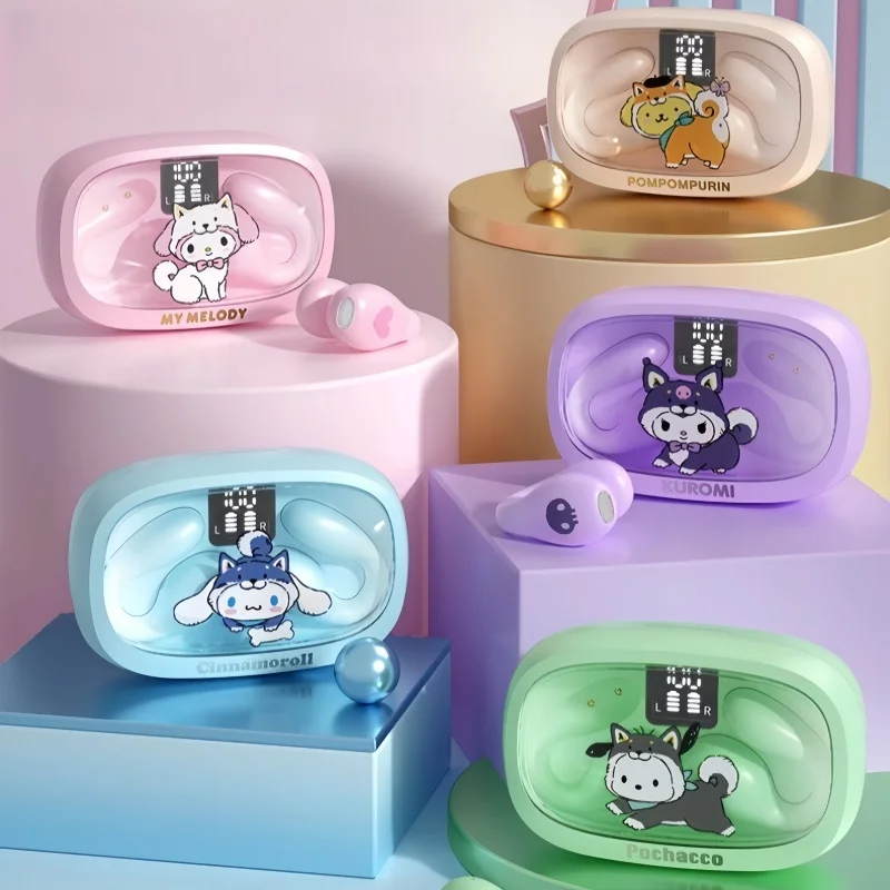 Slúchadlá Sanrio Kuromi Bluetooth Cinnamoroll True Wireless Headset Sport hluk redukcia dotykových ovládacích hier pre slúchadlá