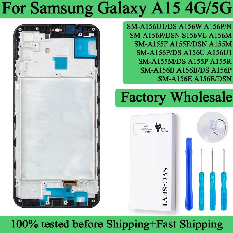 SM-A155 SM-A156 100% testovaná prémiová LCD pre Samsung Galaxy A15 4G Display Display Digitator Panel Panel Panel pre SAM A15 5G