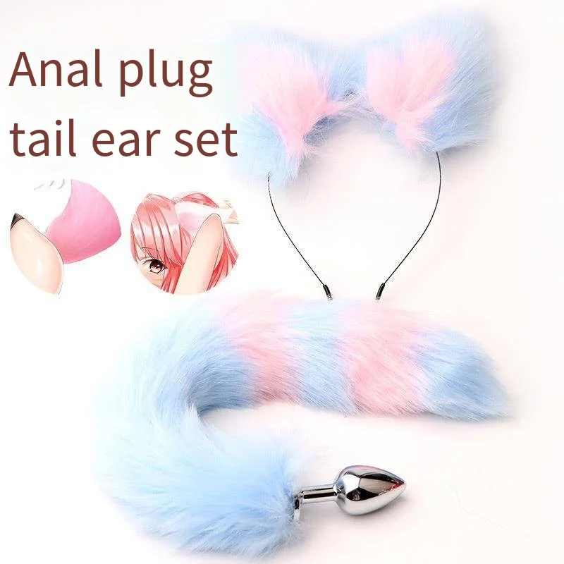 SM Fox Tail Anal Plugs SM Rolu Play Cat Uši erotika Sety sexuálne hračky králičie uši súpravy Zodpovedajúce farebné súpravy