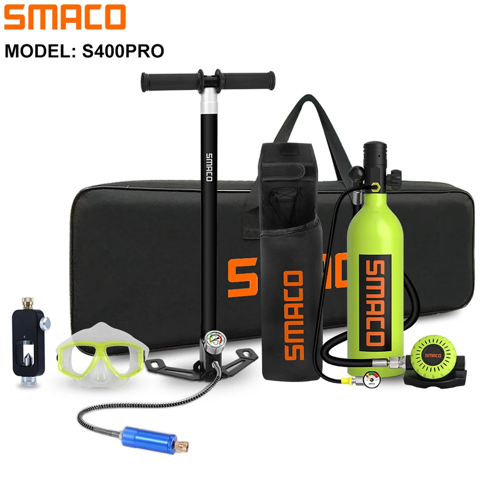 Smaco S400Pro 1L Mini Scuba Diving Tank kyslíkový potápačský valc