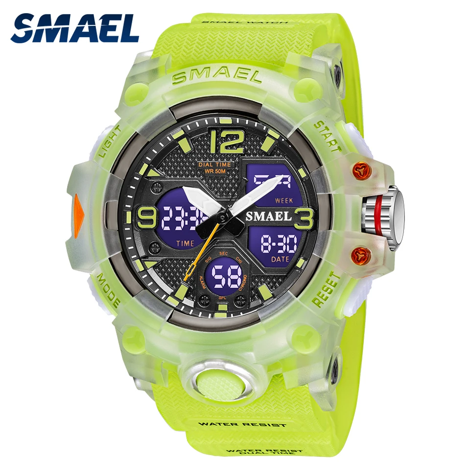 Smael 8008 Elektronické hodinky Outdoor Sports Alarm Time Reporting Plávanie nepremokavé elektronické hodinky