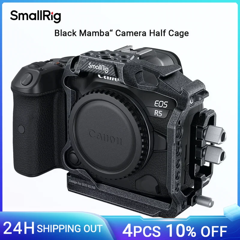 SmallRig EOS R5/EOS R5 C/EOS R6 Čierna mamba Polovica klietky pre Canon EOS R5/EOS R5 C/EOS R6 s káblovou svorkou 3656