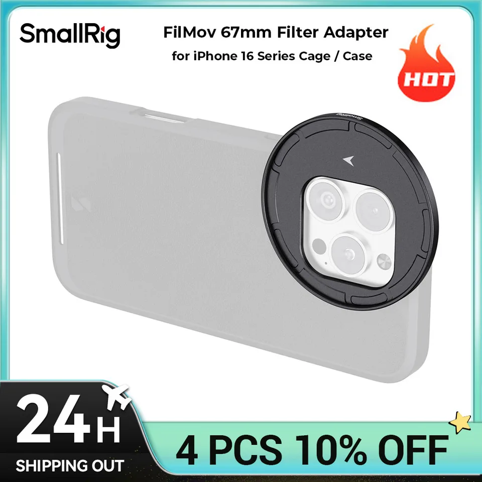 Smallrig Filmov 67 mm pripojený filtračný adaptér pre iPhone 16 Pro / Pro Max Pase Filter Magneticky namontovaný, hliník 4993