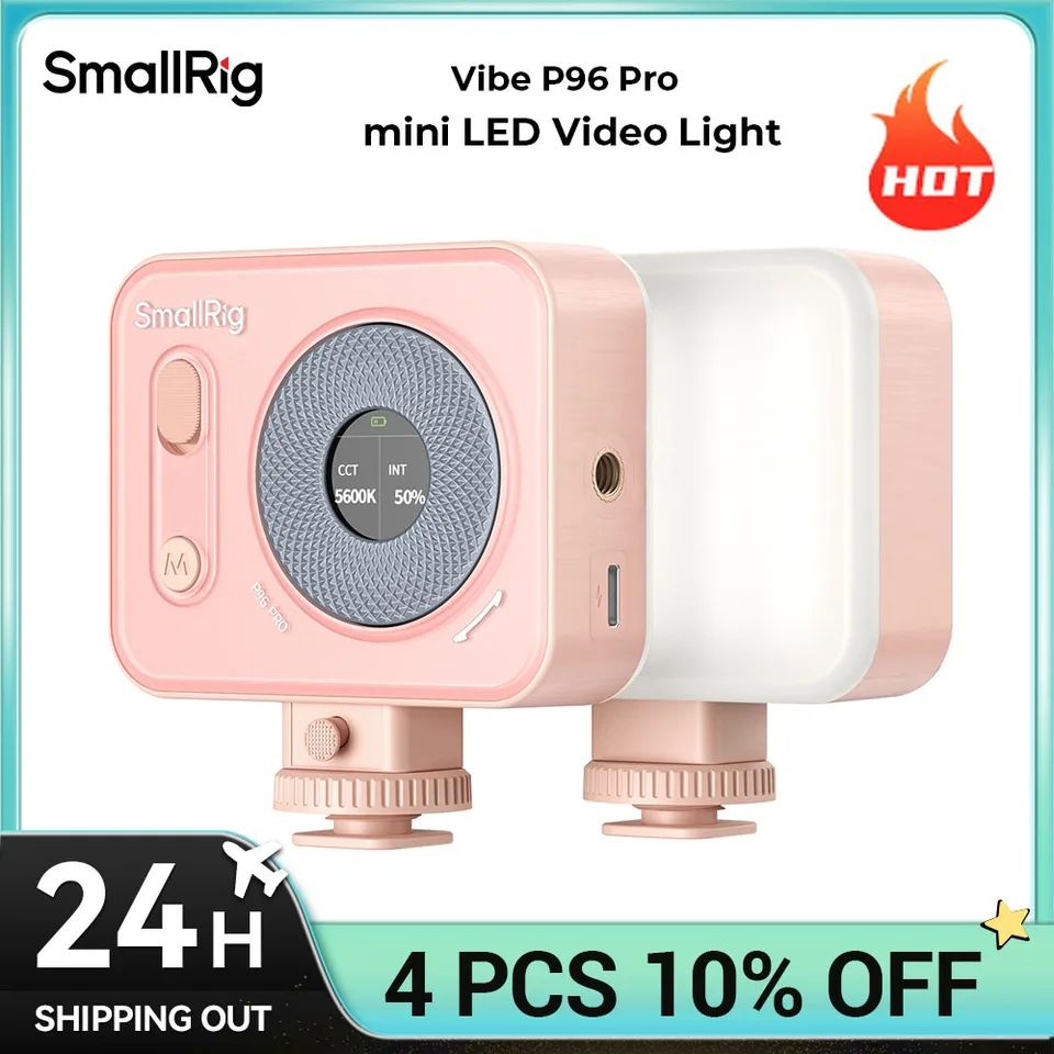 Smallrig Vibe P96 Pro Mini LED VIDEO VIDEO ZLAVNÁ ROUNKÁ ČIERNA FARBO