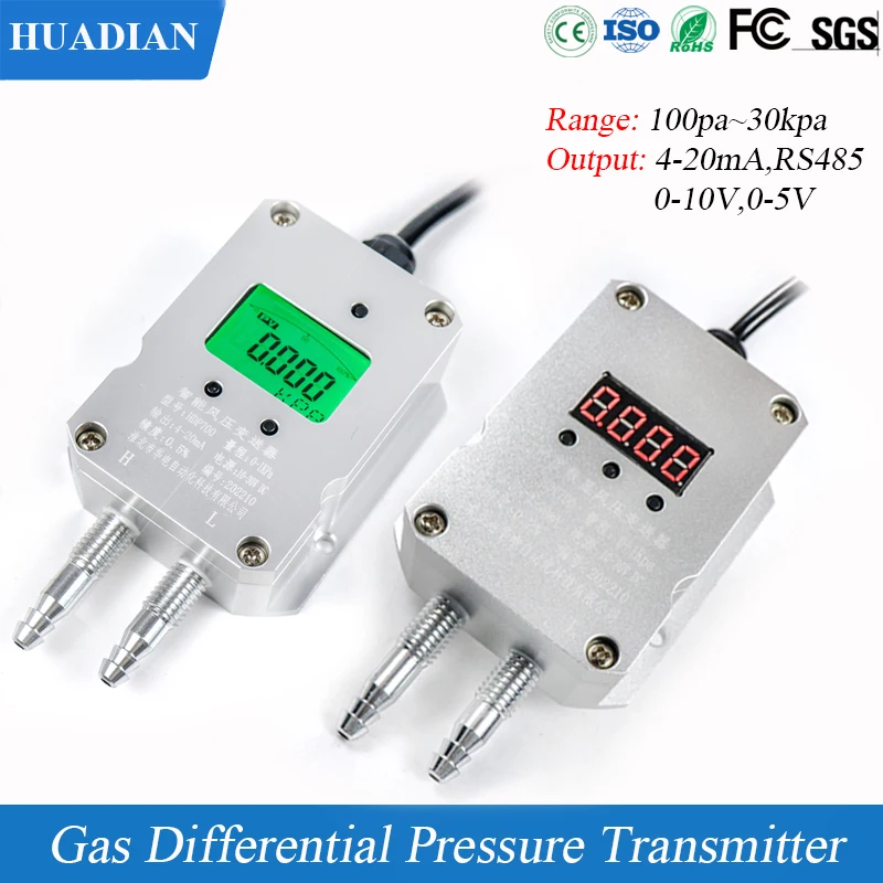 SMART 4-20MA 1-5V Nízky diferenciálny tlak vysielač pre vzduch/ plyn