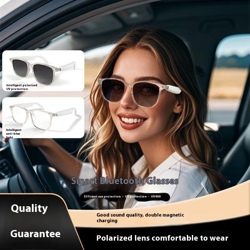 Smart Bluetooth okuliare Polarizované UV ochrana modré svetlo blokujúce šošovky Cyklistika jazda hudba Počúvanie volania okuliare