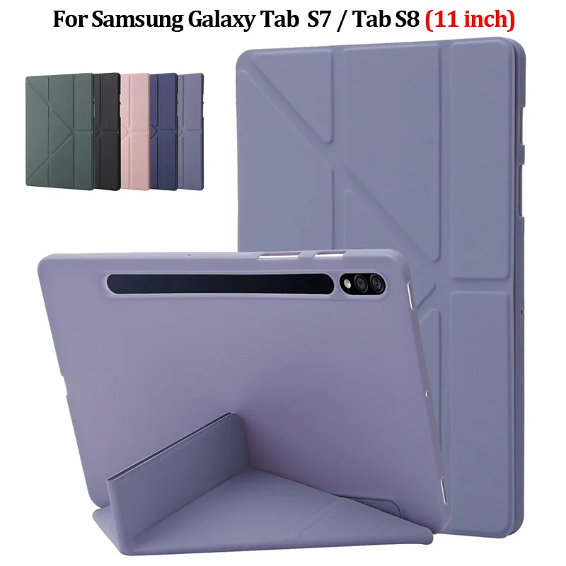 Smart Cover for Samsung Tab S7 Fe Case 12 4 palce Pu Leather Soft TPU zadný kryt pre fonda galaxy tab s7 fe s7 s8 plus puzdro