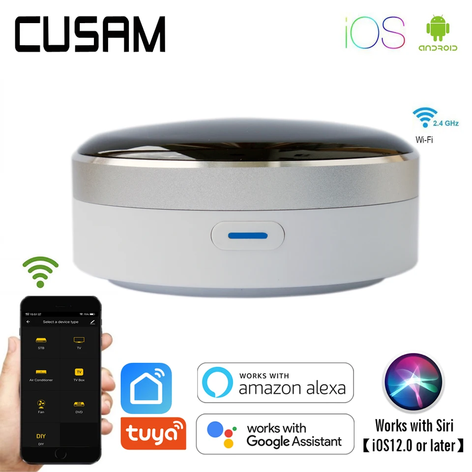 Smart IR Controller Universal Smart Home Blaster Infračervený bezdrôtový diaľkový ovládací ovládač prostredníctvom aplikácie Tuya pracuje s Alexa Google Home Siri