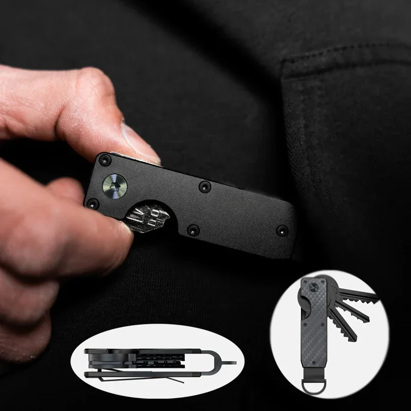 Smart Key Manager Compaktné držiak kovové kľúče Minimalistické kľúče kľúča Kľúčové puzdro Light Hmotnosť EDC Domácnosť Key Oganizer
