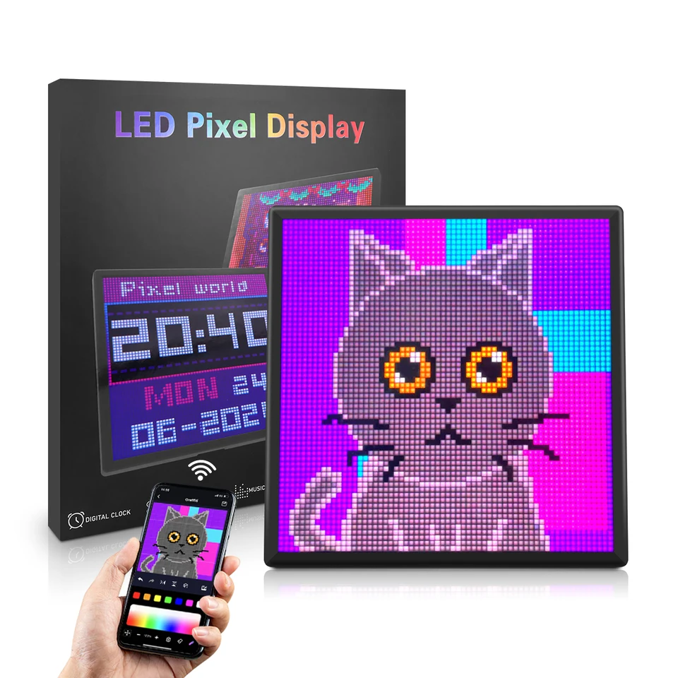 Smart LED pixel Display Modul Programovateľná aplikácia Control DIY Anime Zábavný text Digitálne hodiny hry pre stolovú hernú miestnosť dekor