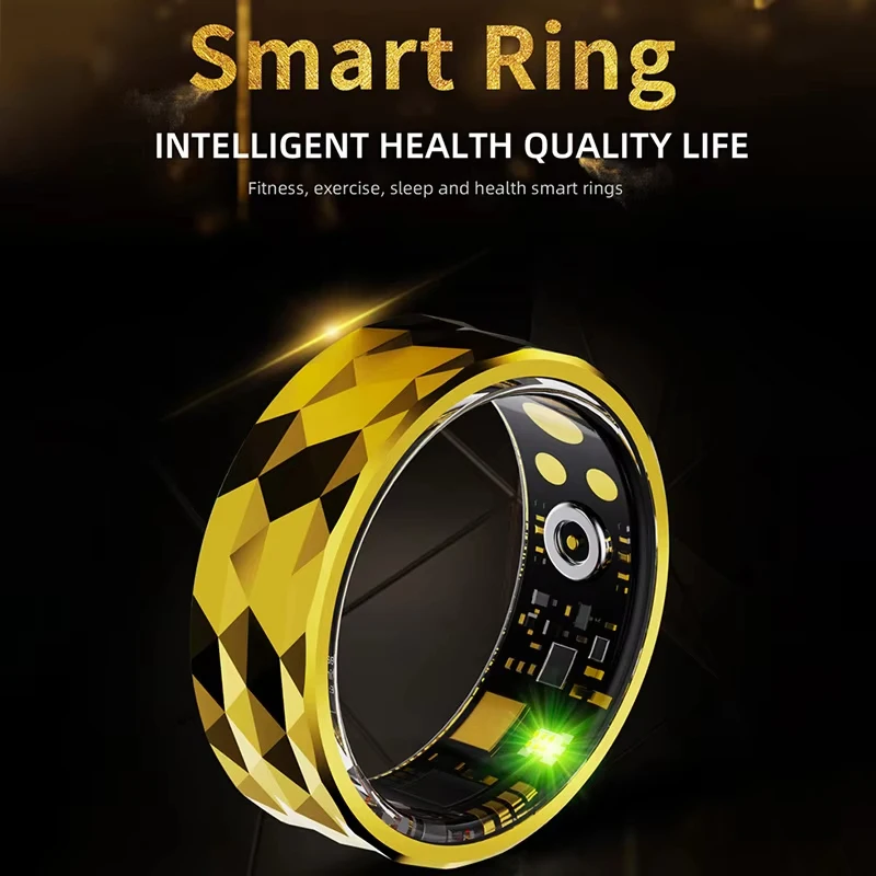 Smart Ring Men Ženy Vojenský stupeň titánovej oceľovej škrupiny Monitorovanie zdravia IP68 3ATM nepodprené viac športové režimy