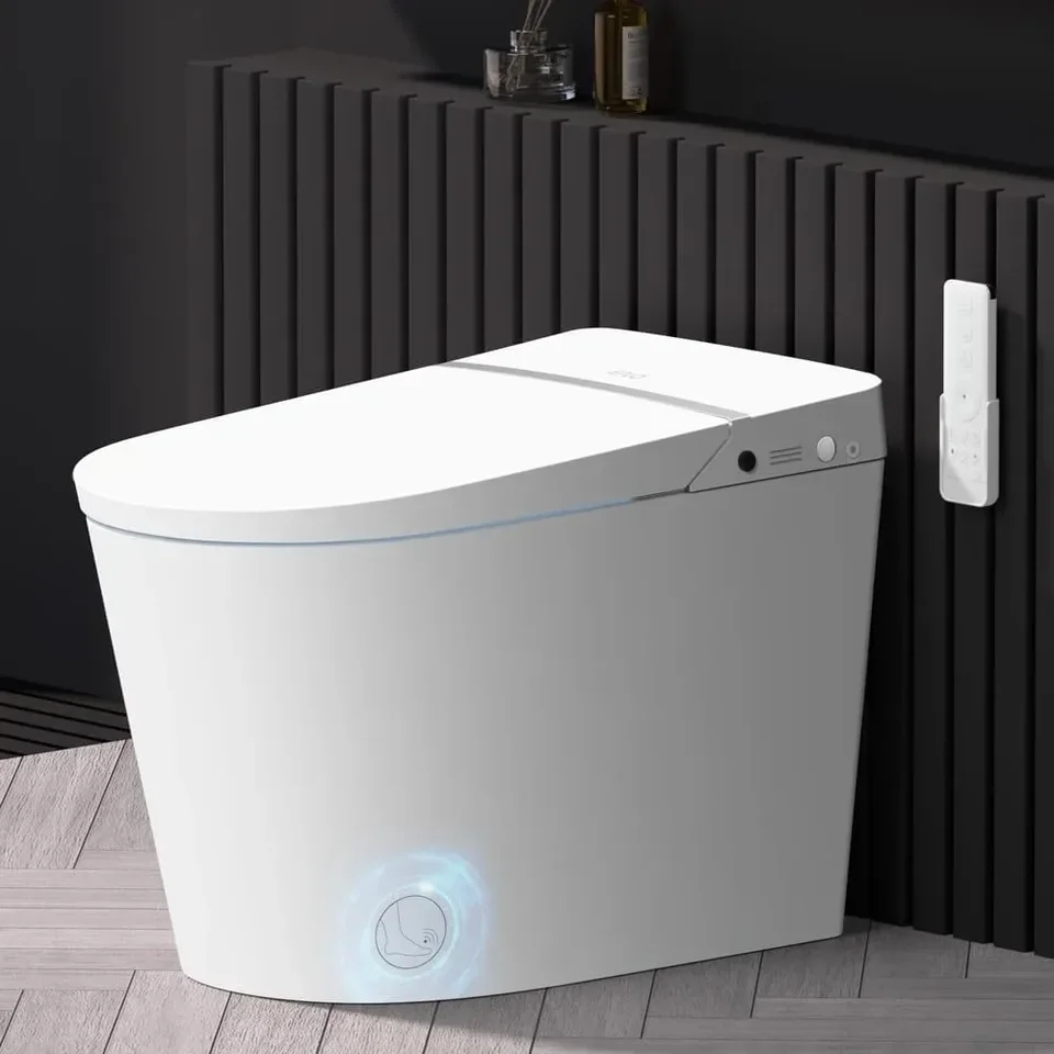 Smart Toiet s vstavanou nádržou a bidenetom, automatické otvorené zatvorené, výpadky, automatické splachovanie, vyhrievané sedadlo, toaleta s predĺženou bidetom s jedným kusom