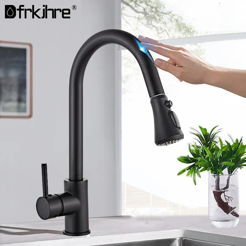 Smart Touch Kitchen Káča žeriav pre senzor kuchynskú vodu kohútik Vytiahnite umývadlo Otočte dotyk Faucet Sensor Water Touch Ovládanie kohútikov