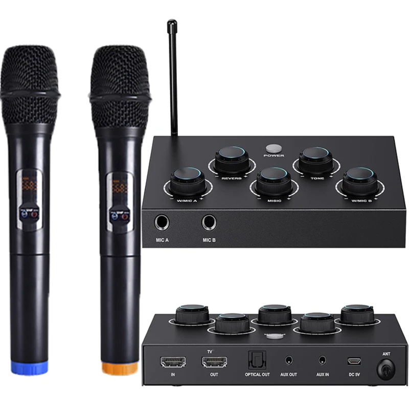 Smart TV Karaoke Wireless Microfone Mixer System Dynamic Mic PC reproduktor zosilňovač projektor Kostol domáce kino karaoke mixér