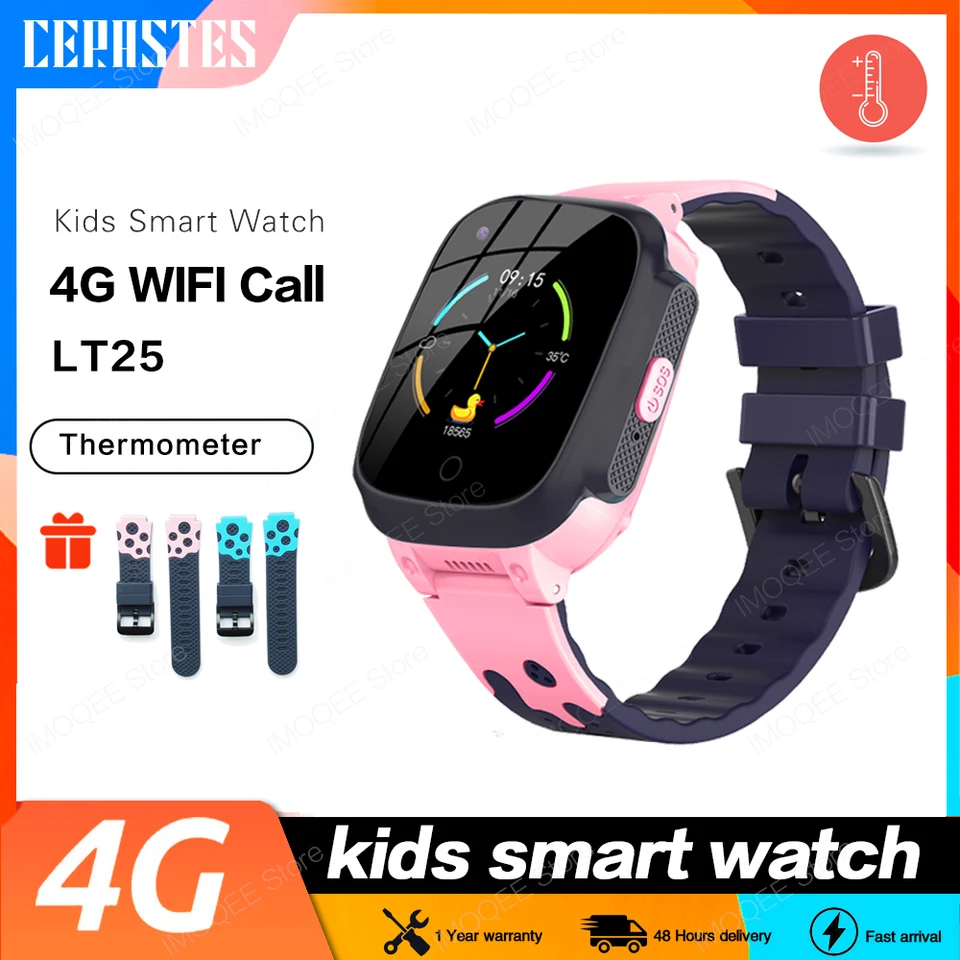 Smart Watch Deti 4G GPS WiFi Tracking Videohovor nepremokavý teplomer smartwatch tracker boy girl študent telefónny telefón LT25