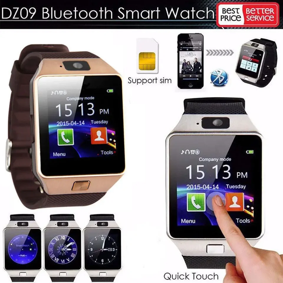 Smart Watch DZ09, volanie Bluetooth s slotom SIM, športovým krokomerom, prichádzajúcim hovorom a upozornením na pripomenutie správ Swatch Omega