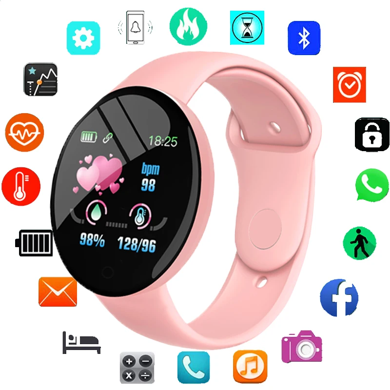 Smart Watch for Kids Macaron Color Bluetooth Smartwatch Men Dámske športové hodinky Fitness Tracker Vodotesný náramok s relojom Niño