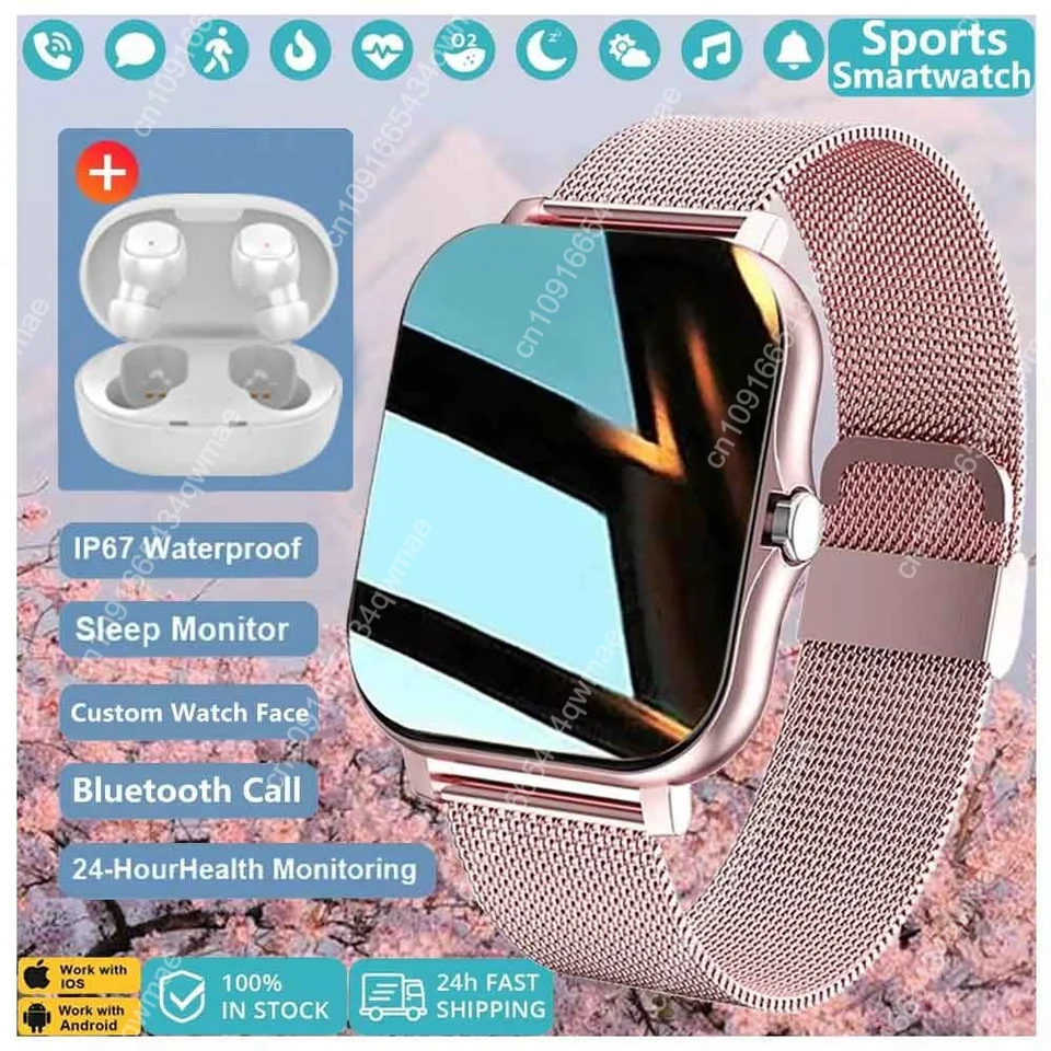 Smart Watch for Men Darček pre Xiaomi Full Touch Screen Sport Fitness Hodinky