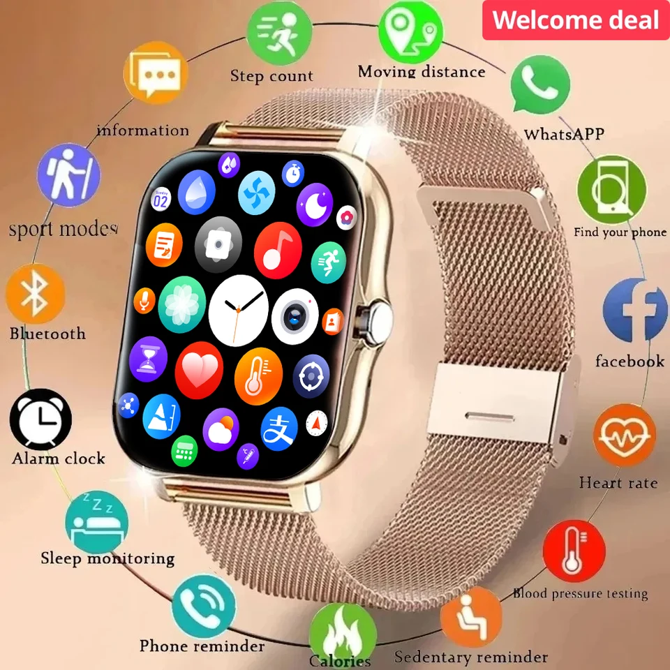 Smart Watch for Men Darček pre Xiaomi Full Touch Screen Sport Fitness Hodinky