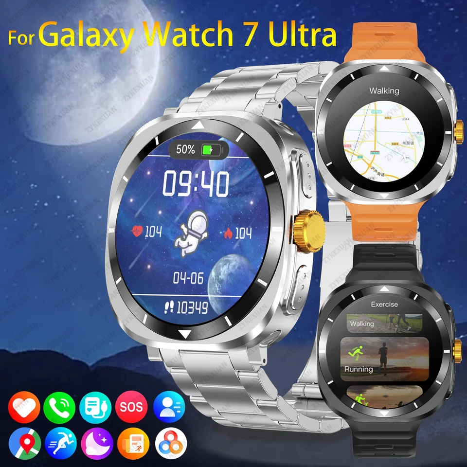 Smart Watch for Samsung Galaxy Watch 7 Ultra Men GPS sledovanie NFC Control Smart Watch Health Tracker BT Call Smart Watch 2024