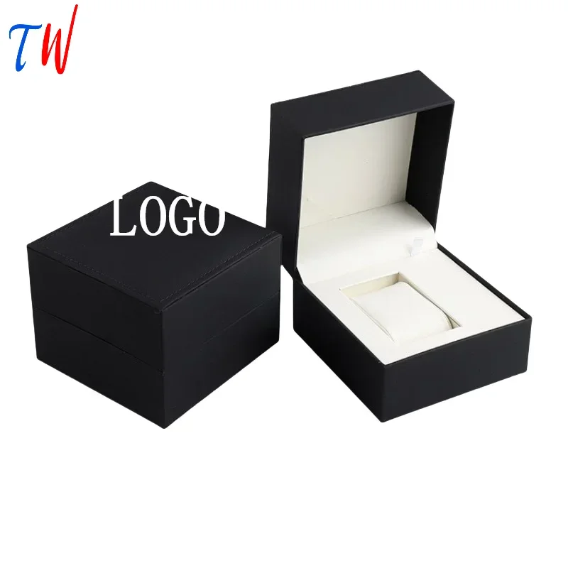 Smart Watch Storage Pase Box Smoot Black Pu Leather v bielej farbe Pastment Pastment Pastment Balenie Logo Prispôsobenie