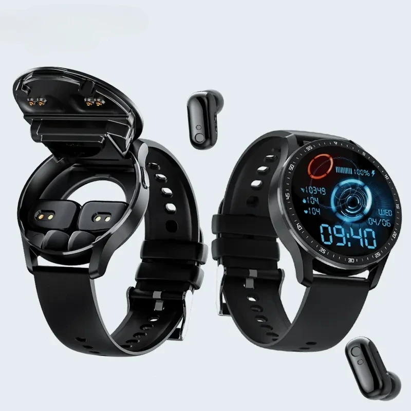 Smart Watch Woman Headset Smart Watch Tws Two in One Wireless Bluetooth Dual Headset Call Walling Health Monitor Sport Music Smartwatch