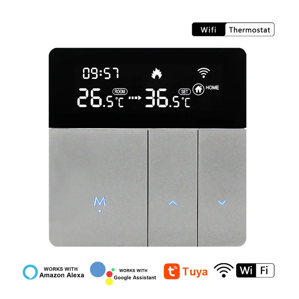 Smart WiFi Thermostat 230V 3A/16A Regulátor teploty Elektrické podlahové vykurovanie Vodný plynový plyn Termostat pracuje s aplikáciou Tuya