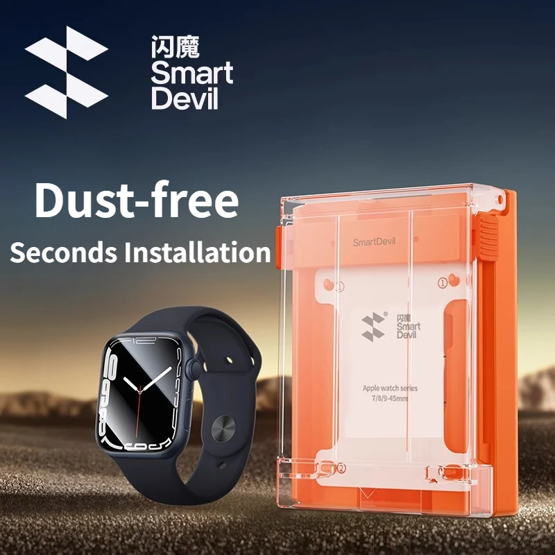 SmartDevil bezprášný chránič obrazovky pre kabínu pre Apple Watch S10 S9 45 mm 41 mm HD Mikrokryštalický mäkký film pre Apple Watch S8