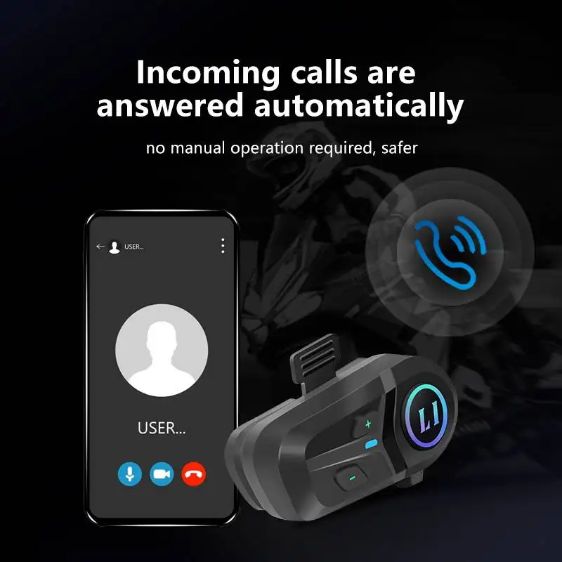 Smartgoor Bluetooth 5.3 Motocyklové slúchadlá slúchadiel prilby bezdrôtový motor