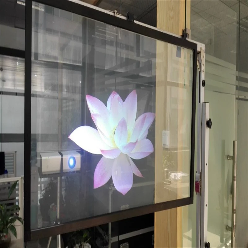 Smax Clear Glass 3D Holografická zadná projekcia Film projektor Fóliu Transparent pre displej domáceho obchodu 152cmx100-300 cm