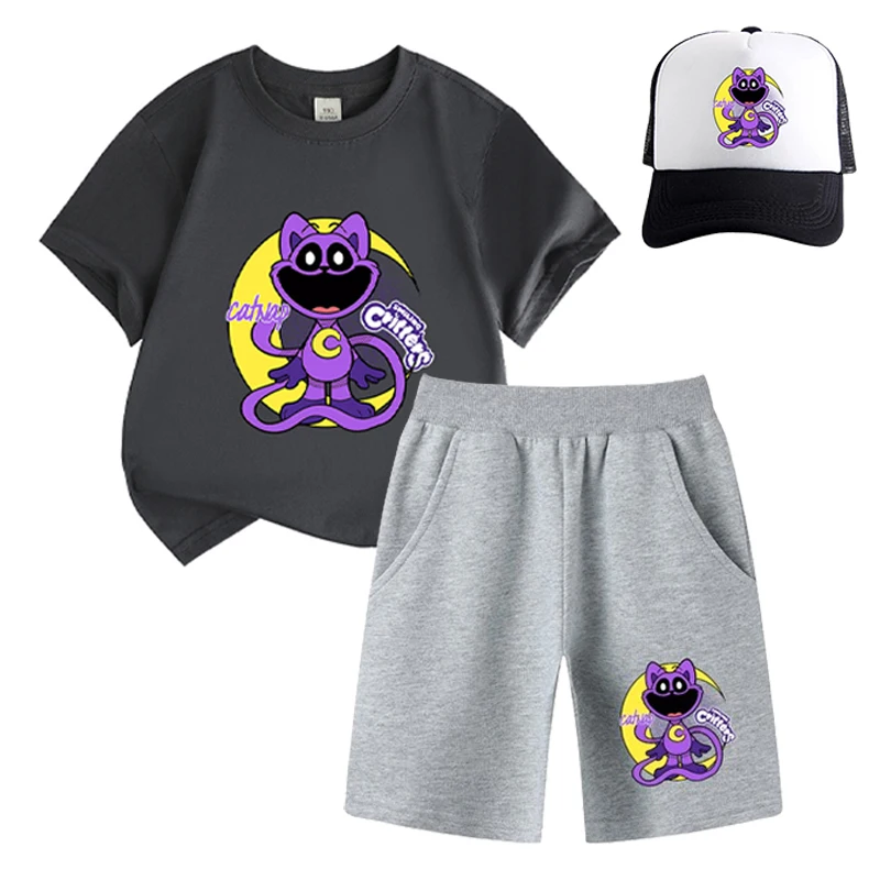 Smilings Citters Catnap Pyžamy set letné deti s krátkym rukávom Trhirt sada spánok