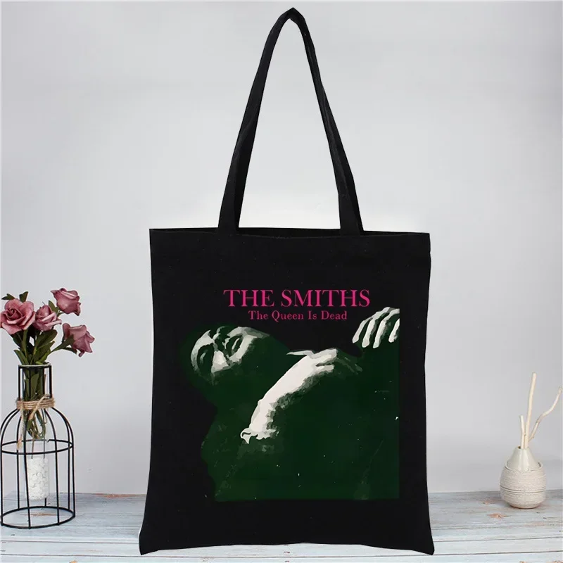 Smiths The Queen je mŕtvy nákupné plátno tašku ženské dievča tote eco harajuku Morrissey z 80. rokov 20. storočia rock nakupujúce ramenné tašky