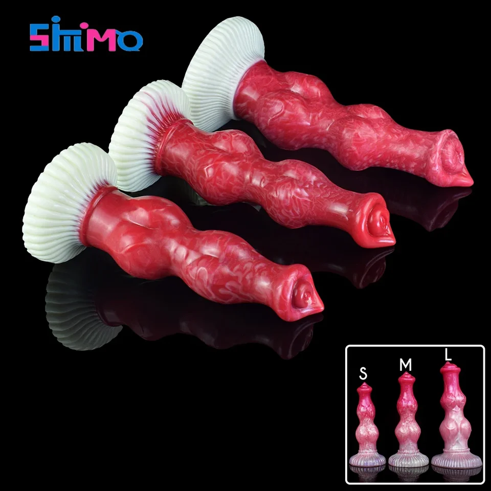 SMMQ S/M/L Veľkosť Obrovský pes Dildo pre mužov a ženy Zviera Big Knot Masturbdator Fantasy Anal Plug Dospelá hračka pre ženy