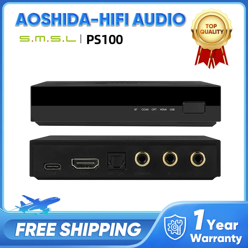 SMSL PS100 Multifunkčný zvukový prevodník HDMI ARC ES9023 DAC Chip Audio Converter High Peformance Power for Home Car Music