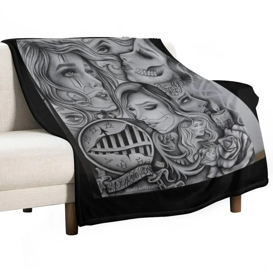 Smutné oči Chola Clown, Chicano Art, Black and Grey Art Hrot Dride Cute Dride Werp DeCet