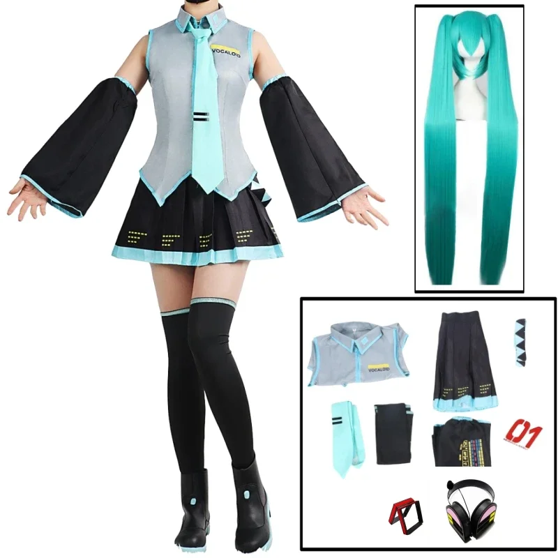 SN60 Anime Character Performance oblečenie Hatsune Miku Anime Clothes Cosplay oblečenie jk sukňa rovnaký oblek parochne doplnky 5 a 8 $