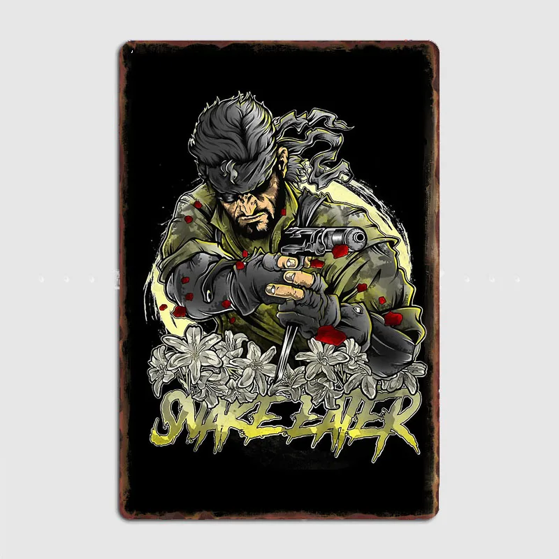 Snake Eater Metal Gear Solid Plaght kovové plakety Custom Garage Club Indoor Wall Tin Sign Domáca dekorácia izba dekor