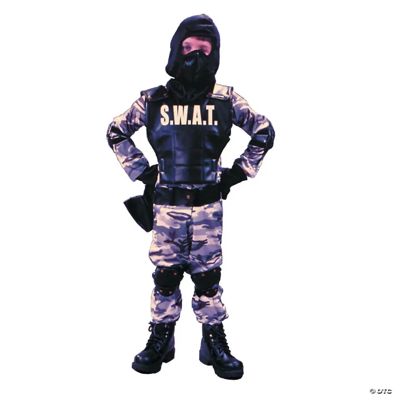 Snavify Kids Swat kostým Boy's Swat Child Purim Carnival Cosplay kostým 2021 Halloween kostým S1 175 77