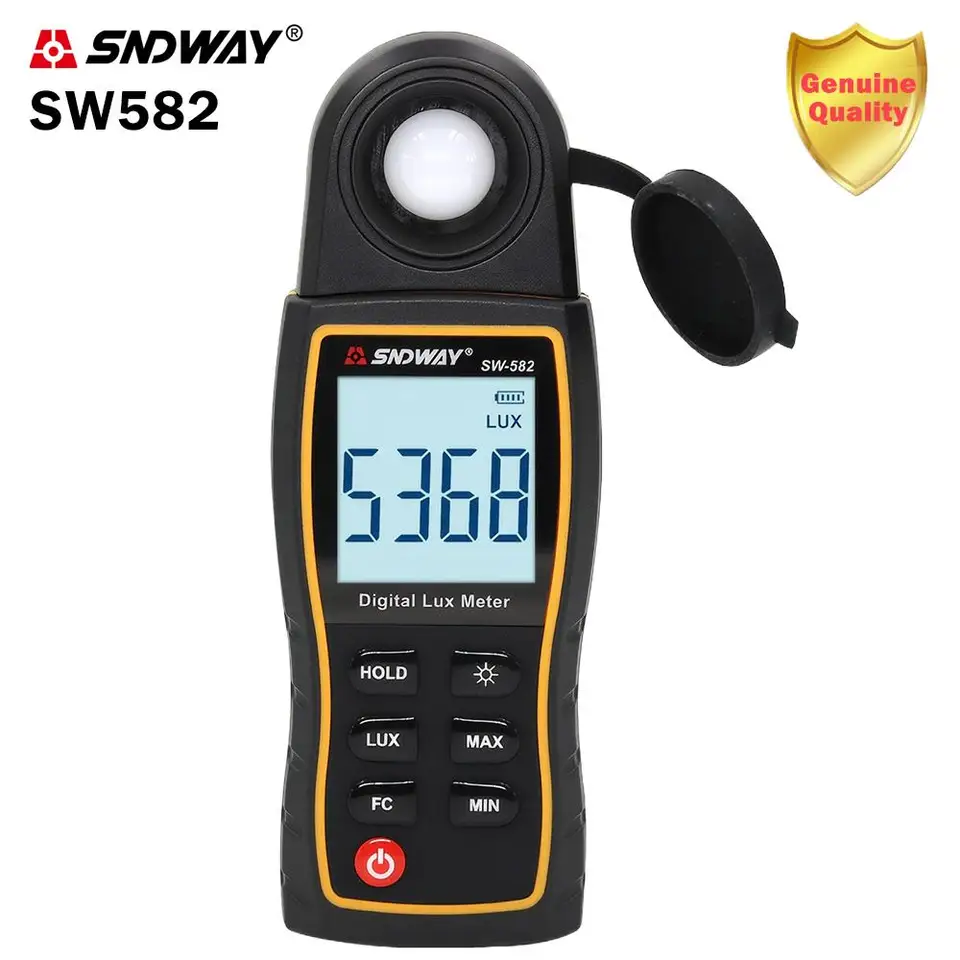 SNDWAY SW582 Light Meter Digital Illuminance Meter Runcheld Lux ​​Tester LCD 0-199999 LUX/FC Pocket Pestovacie rastlinné fotometr