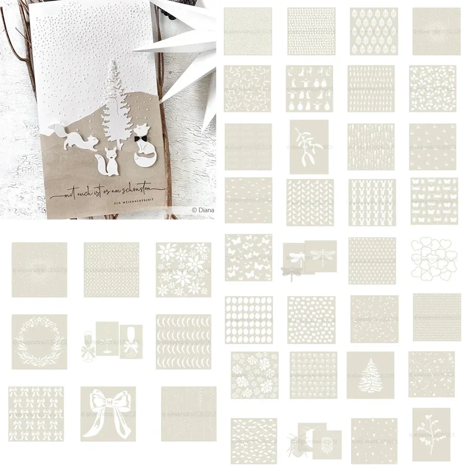 Sneh padá ticho šablónový vzor graffiti kreslenie nástroja sprej maliarska šablóna DIY okenné scrapbooking dekor