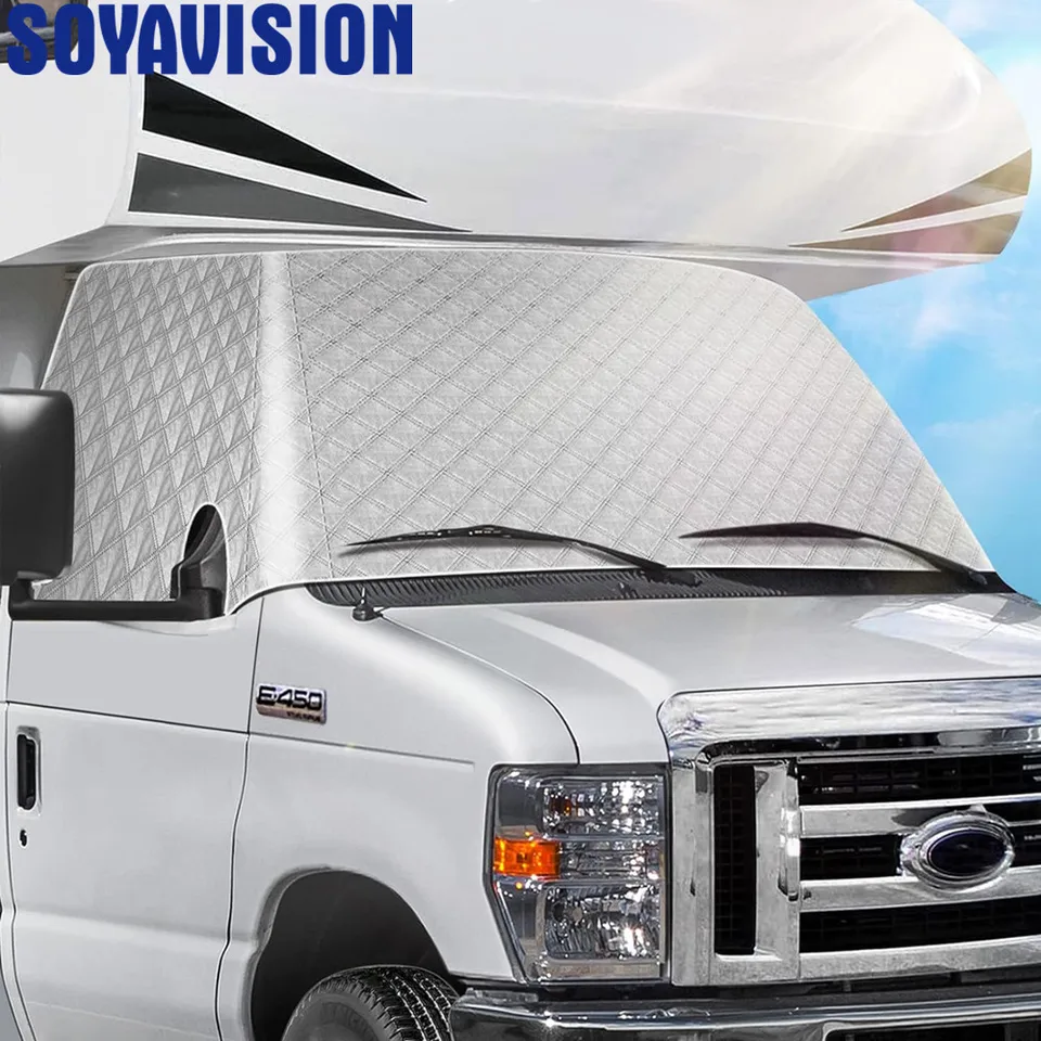 Snehový kryt okna čelného skla RV pre triedu C Ford E450 1997-2024 Predné okno Mestóda Sunshade Cover 4 vrstvy RV snehový kryt