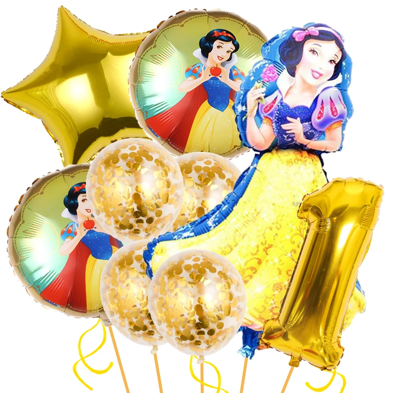 Snehulienka Biela balóny sada všetko najlepšie k narodeninám oslava dekorácia Disney Snehulienka Dievčatá Darčeky Darčeky 12 palcov latex Globlos