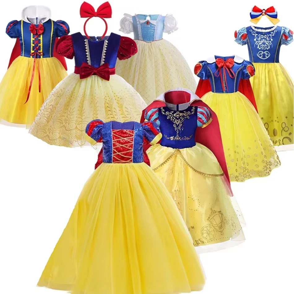 Snehulienka princezná Dievčatá kostýmy luxusné šaty karnevalové párty Halloween Cosplay kostým deti narodeniny oblečenie