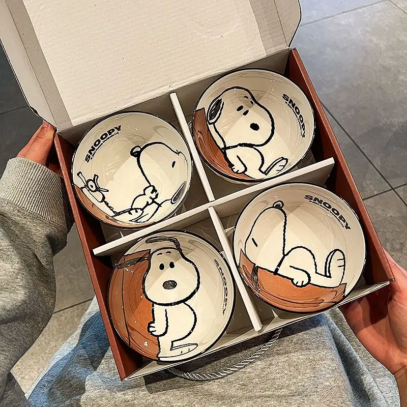 SNOOPY 4PCS Darčeková skrinka keramická misa HOME 2025