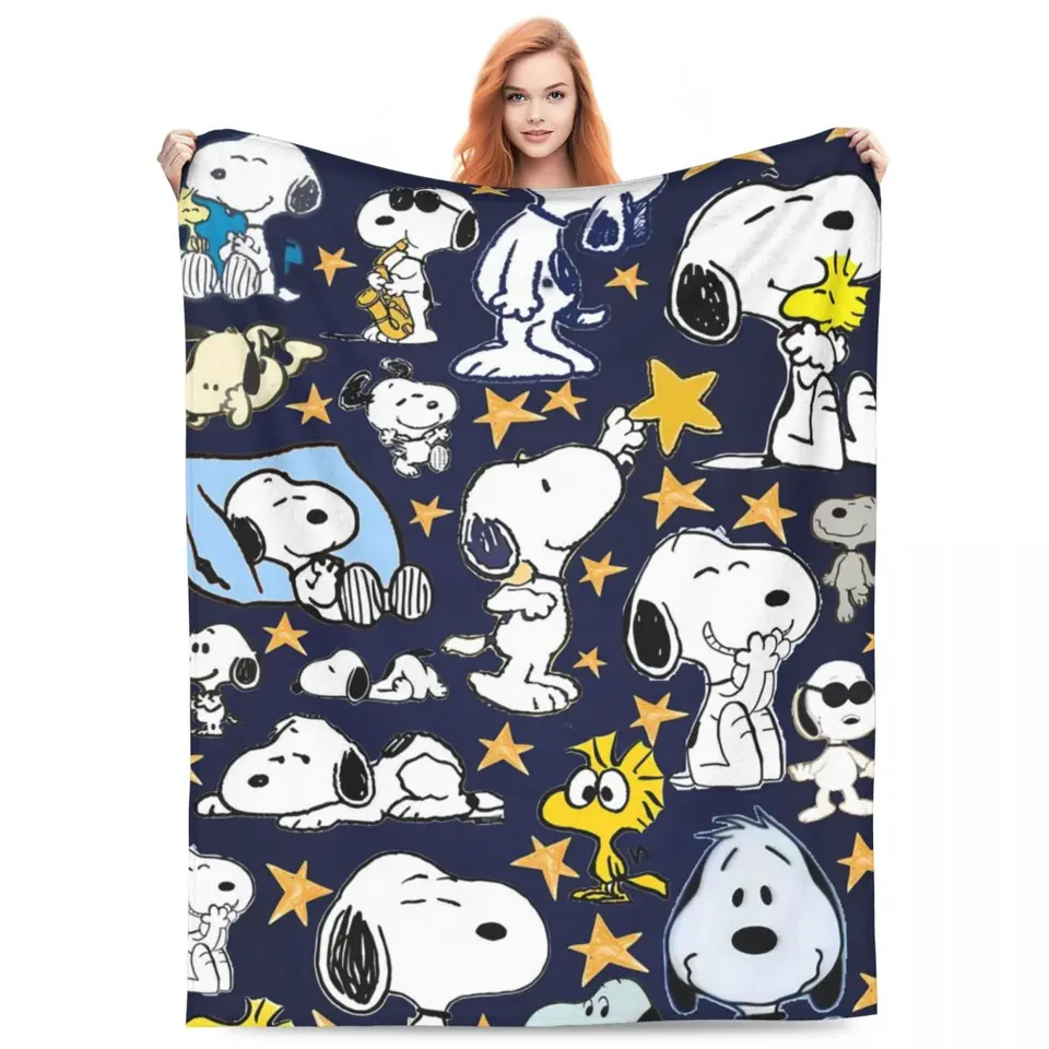 Snoopy American Dog Prikrývky teplé mäkké pohodlné plyšové hádzanie prikrývku pre domáci dekor piknik flanel lôžko postele postele