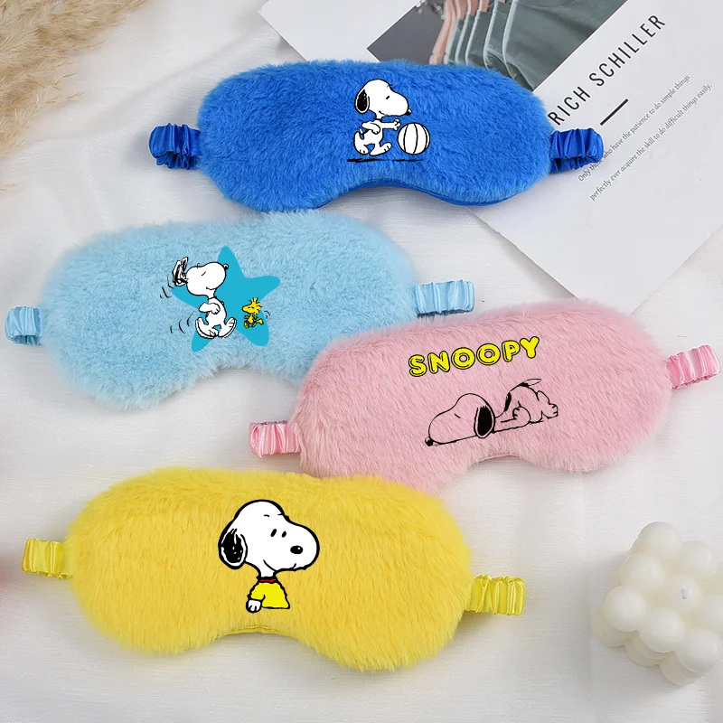 Snoopy plyšová spánková maska ​​anime karikatúra Kids očné masky oči Patch Deti REST zatienenie cestovné spánok