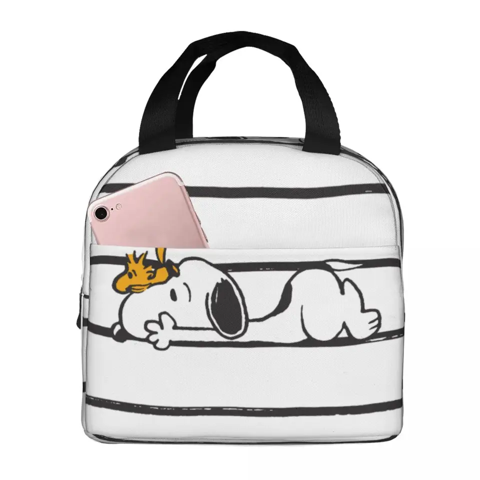 Snoopy úsmev giggle smiech izolovaný obedovými taškami Termálna taška opätovne použiteľná nepouživá tote tote obedové boxy s taškami na úložisko