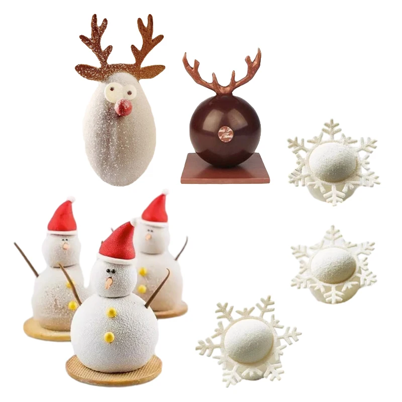 Snowman Snowflake Deer Roh Dizajn dizajn vianočné silikónové koláče Formy plesne plesne čokoládové formy dekorácie náradie