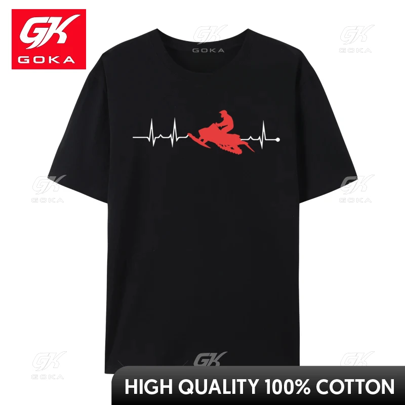 Snowmobile Winter Snowmobiler srdcový rytmus slimák srdcový rytmus milenca srdcový rytmus tričko lacný tlač samec tričko dizajn Tops Tops Tees