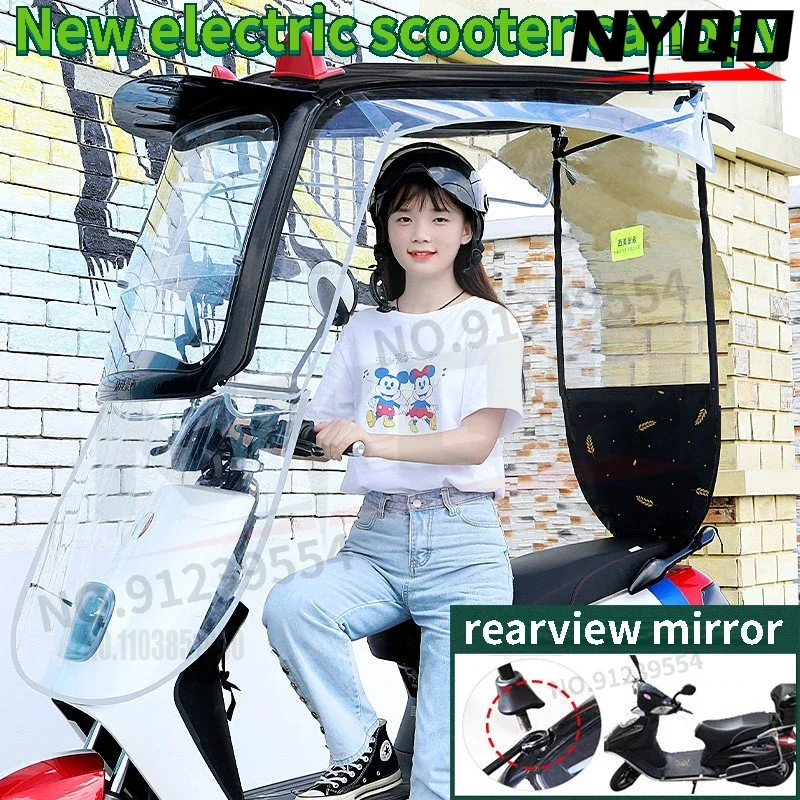 so spätným zrkadlom Electric Scooter Special Zusgúnutá prístrešok Markport markíza batéria automobil s čelným sklom slnečný krém Rainoproof Moto Asorio